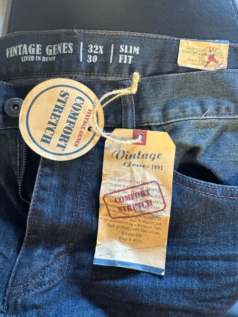 Vintage Men's Slim Fit Jeans - Indigo Blue